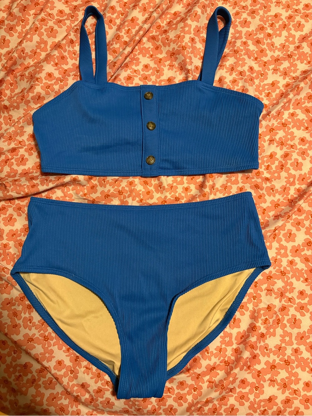 Old Navy Blue Ribbed Girls' Two-Piece Swim Bikini